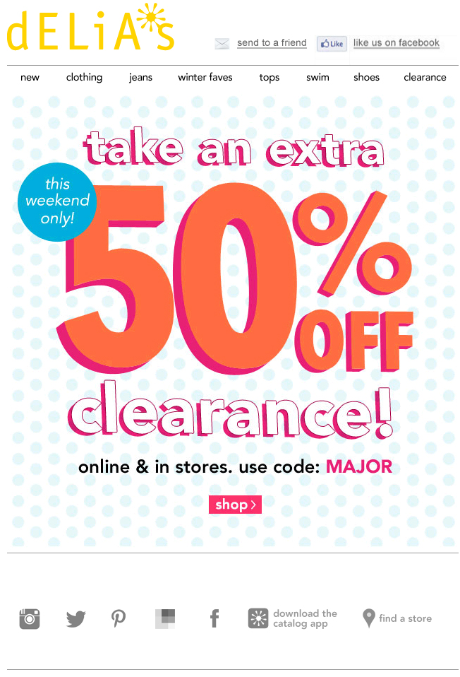 dELiA*s Promo Coupon Codes and Printable Coupons