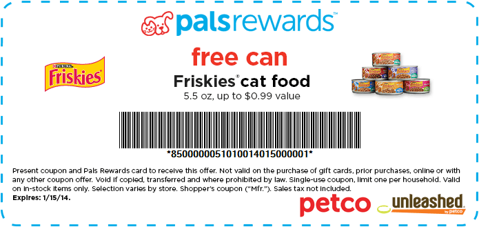 PETCO: Free Friskies Cat Food Printable Coupon