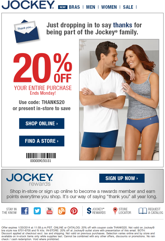 jockey.com: 20% off Printable Coupon
