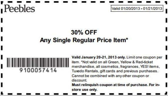 Free Printable Coupons For Peebles
