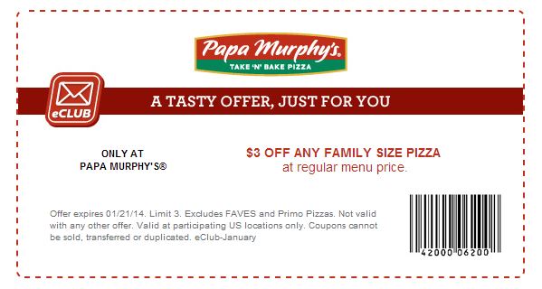 Papa Murphys: $3 off Printable Coupon