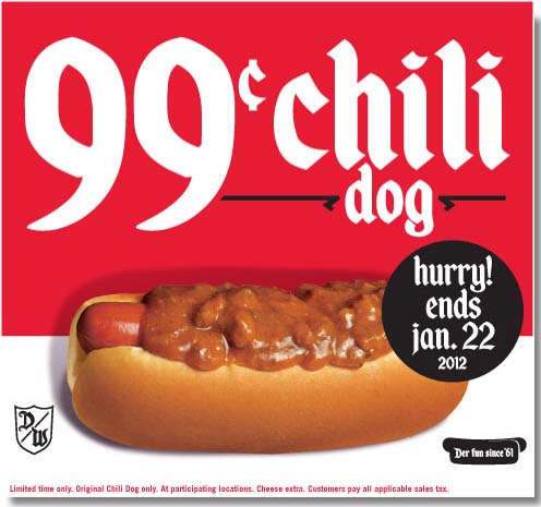 Wienerschnitzel: $.99 Chili Dog Printable Coupon