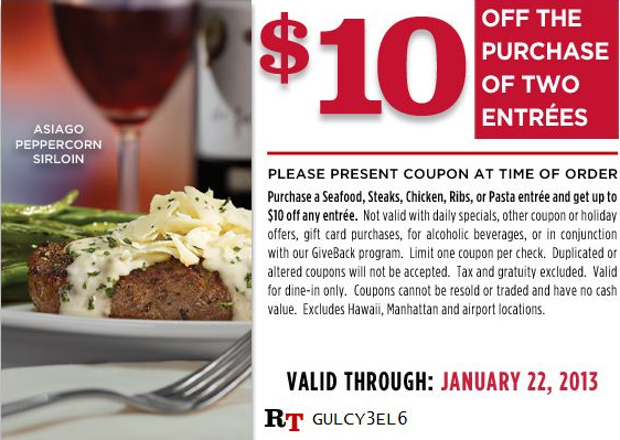 Ruby Tuesdays Promo Coupon Codes and Printable Coupons