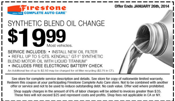 Firestone Complete Auto Care: $19.99 Oil Change Printable Coupon
