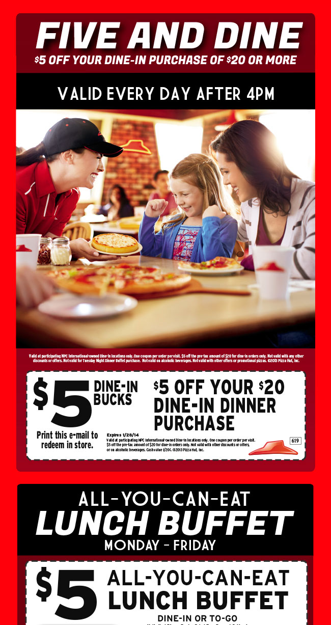 Pizza Hut Promo Coupon Codes and Printable Coupons