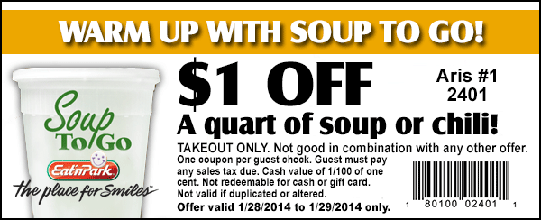 Eat'n Park: $1 off Soup Printable Coupon