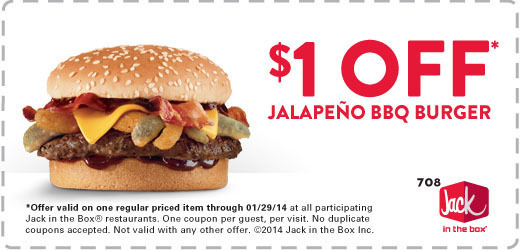 Jack in the Box: $1 off BBQ Burger Printable Coupon