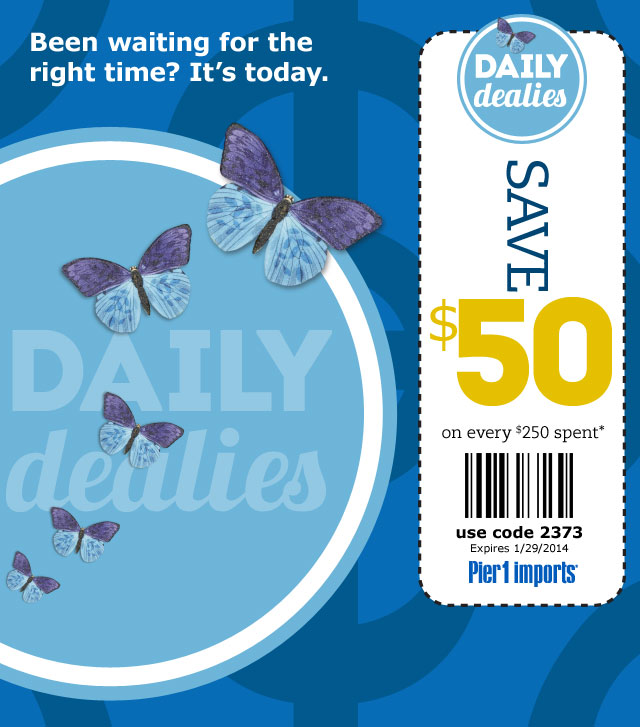 Pier 1 Imports: $50 off $250 Printable Coupon