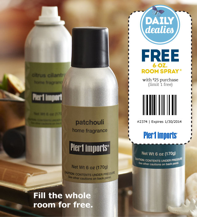 Pier 1 Imports: Free Room Spray Printable Coupon