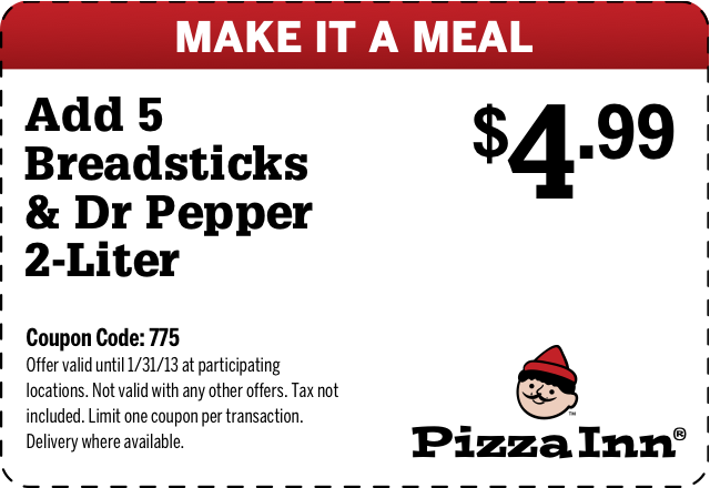 Pizza Inn: $4.99 Make it a Meal Printable Coupon