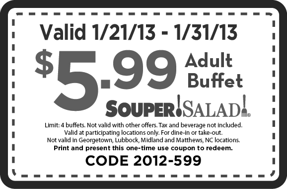 SouperSalad: $5.99 Buffet Printable Coupon