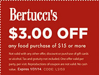 Bertucci: $3 off $15 Printable Coupon