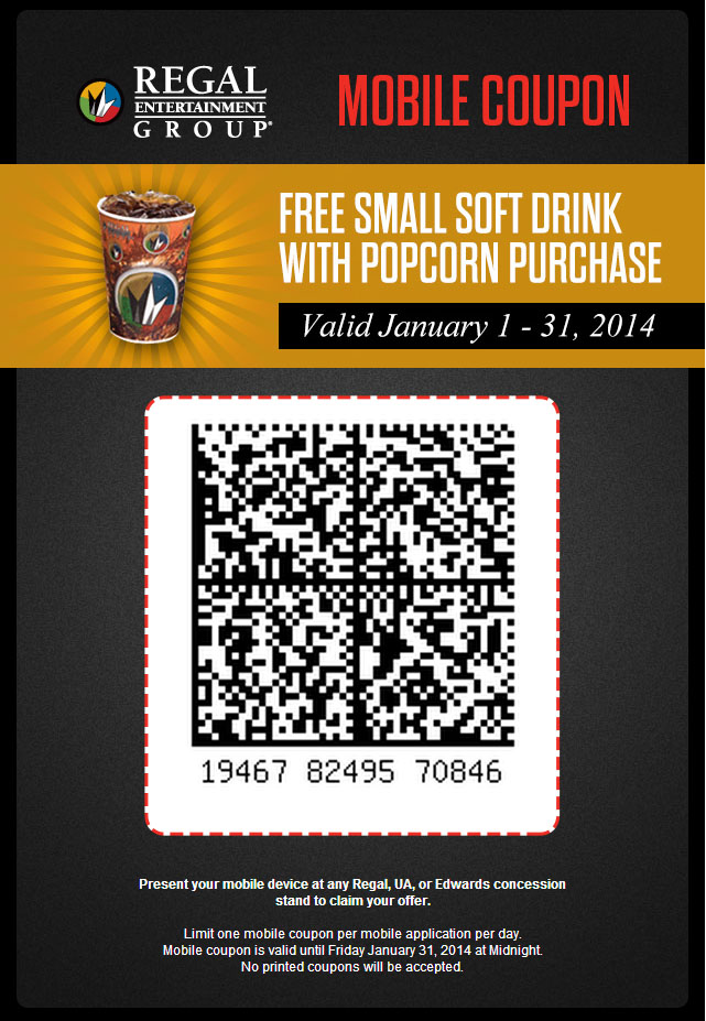 Regal Cinema: Free Drink Printable Coupon
