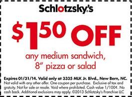 Schlotzskys Promo Coupon Codes and Printable Coupons