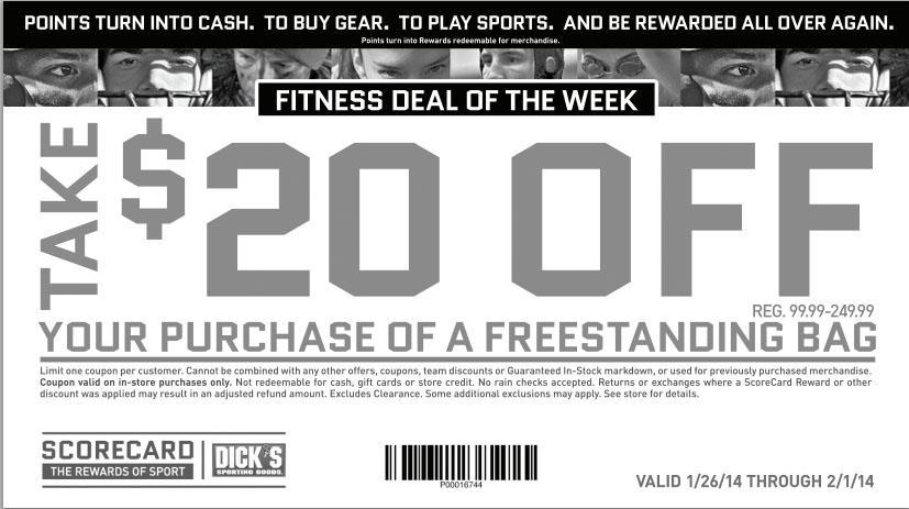 Dick's Sporting Goods: $20 off Heavy Bag Printable Coupon