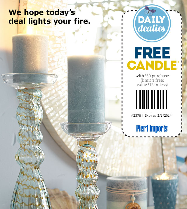 Pier 1 Imports: Free Candle Printable Coupon
