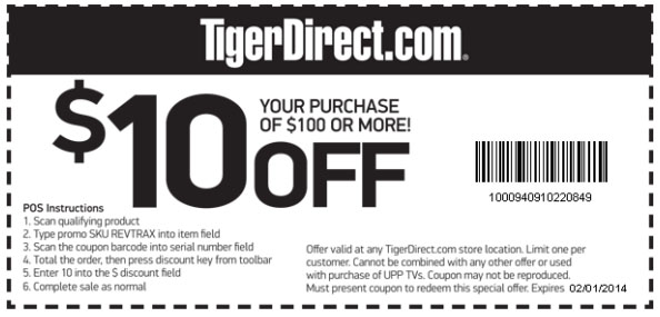TigerDirect: $10 off $50 Printable Coupon