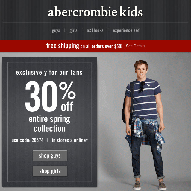 Abercrombie Kids: 30% off Printable Coupon