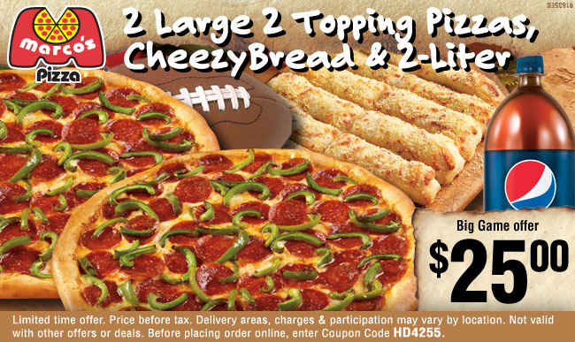 Marco's Pizza: $25 Big Game Offer Printable Coupon