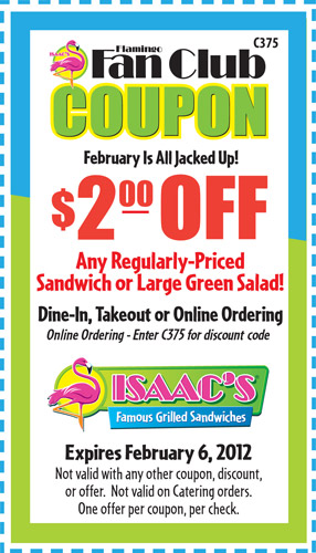 Isaac's Deli: $2 off Printable Coupon