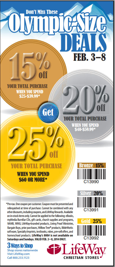 LifeWay: 15%-25% off Printable Coupon