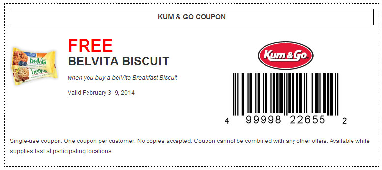 Kum & Go: Free Belvita Biscuit Printable Coupon