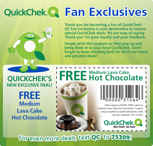 Quick Chek: Free Hot Chocolate Printable Coupon