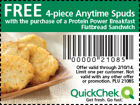 Quick Chek: Free Spuds Printable Coupon