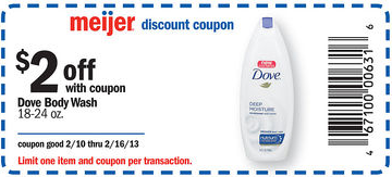 Meijer: $2 off Dove Body Wash Printable Coupon