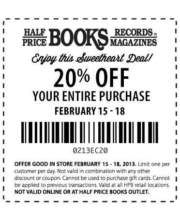 Half Price Books Promo Coupon Codes and Printable Coupons