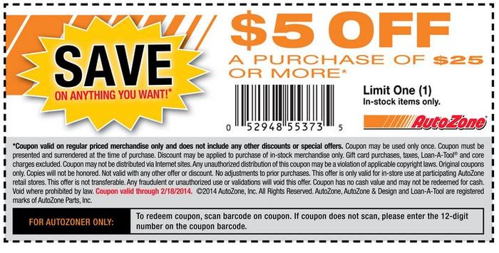 AutoZone Promo Coupon Codes and Printable Coupons