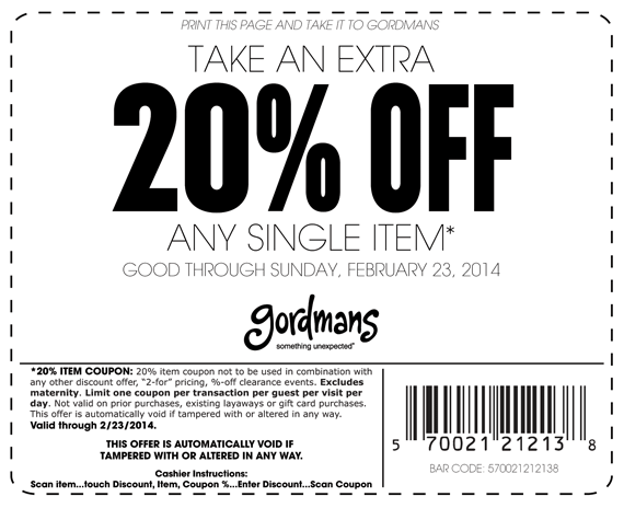 Gordmans Promo Coupon Codes and Printable Coupons