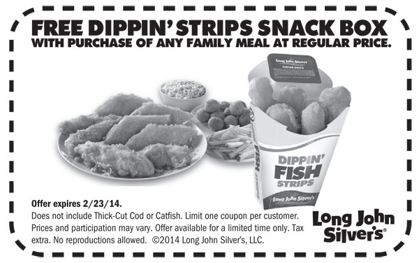 Long John Silvers: Free Dippin Strips Printable Coupon