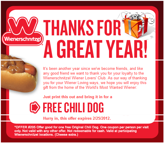 Wienerschnitzel: Free Chili Dog Printable Coupon