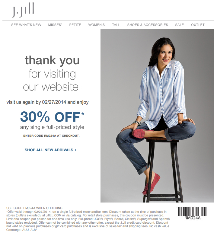 J. Jill: 30% off Item Printable Coupon