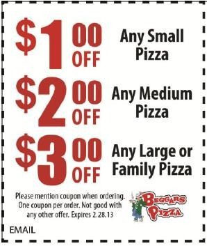 Beggars Pizza: $1-$3 off Printable Coupon
