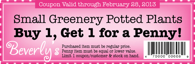 Beverly's: BOGO Penny Plants Printable Coupon