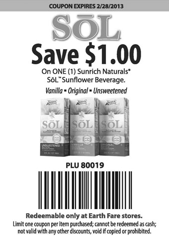 Earth Fare: $1 off Sunrich Naturals Printable Coupon