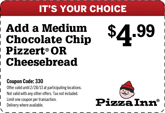 Pizza Inn Promo Coupon Codes and Printable Coupons