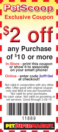 Pet SuperMarket: $2 off $10 Printable Coupon
