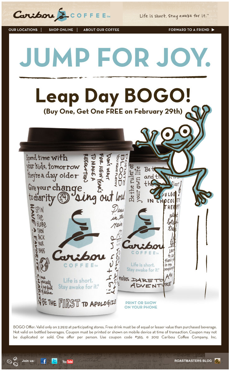 Caribou Coffee: BOGO Free Printable Coupon
