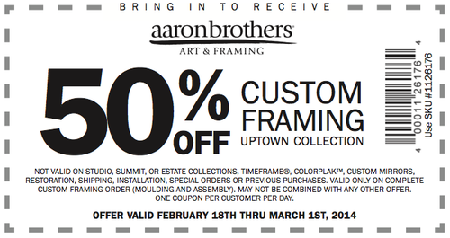 Aaron Brothers Promo Coupon Codes and Printable Coupons