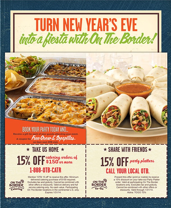 On The Border Promo Coupon Codes and Printable Coupons