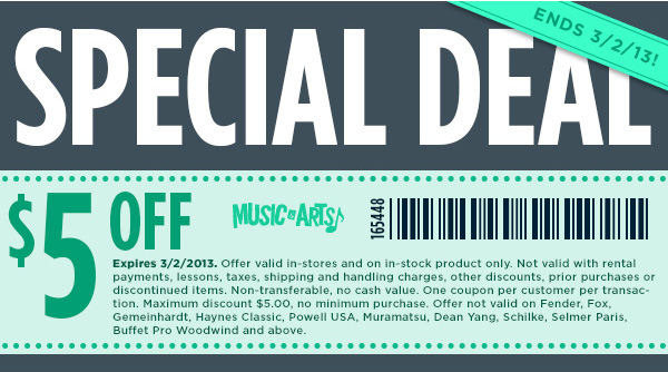 Music & Arts Promo Coupon Codes and Printable Coupons