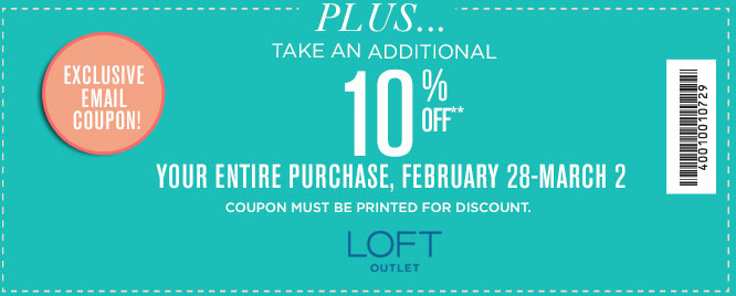 Ann Taylor Loft Promo Coupon Codes and Printable Coupons