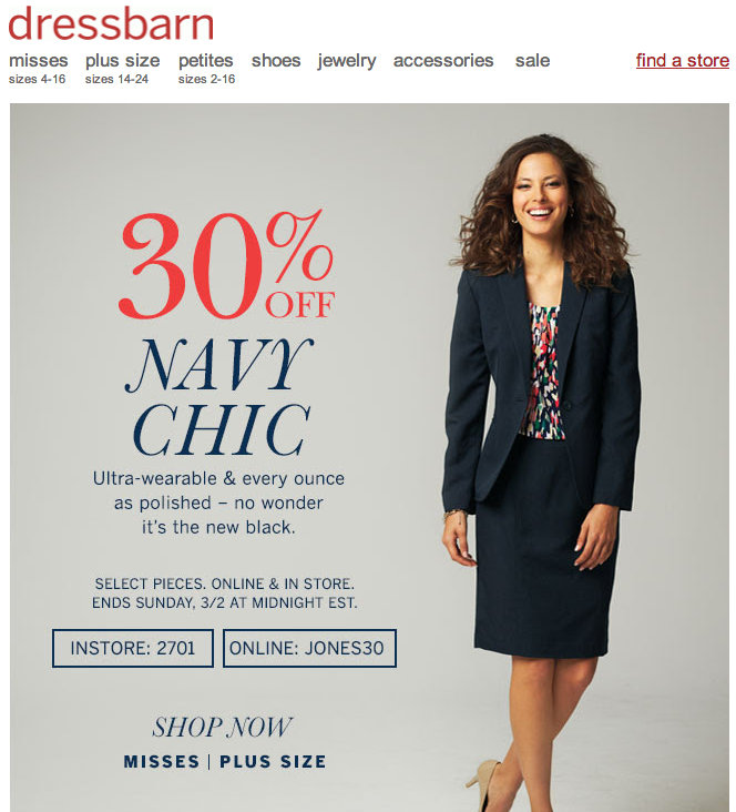 dressbarn Promo Coupon Codes and Printable Coupons
