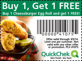 Quick Chek: BOGO Free Egg Roll Printable Coupon