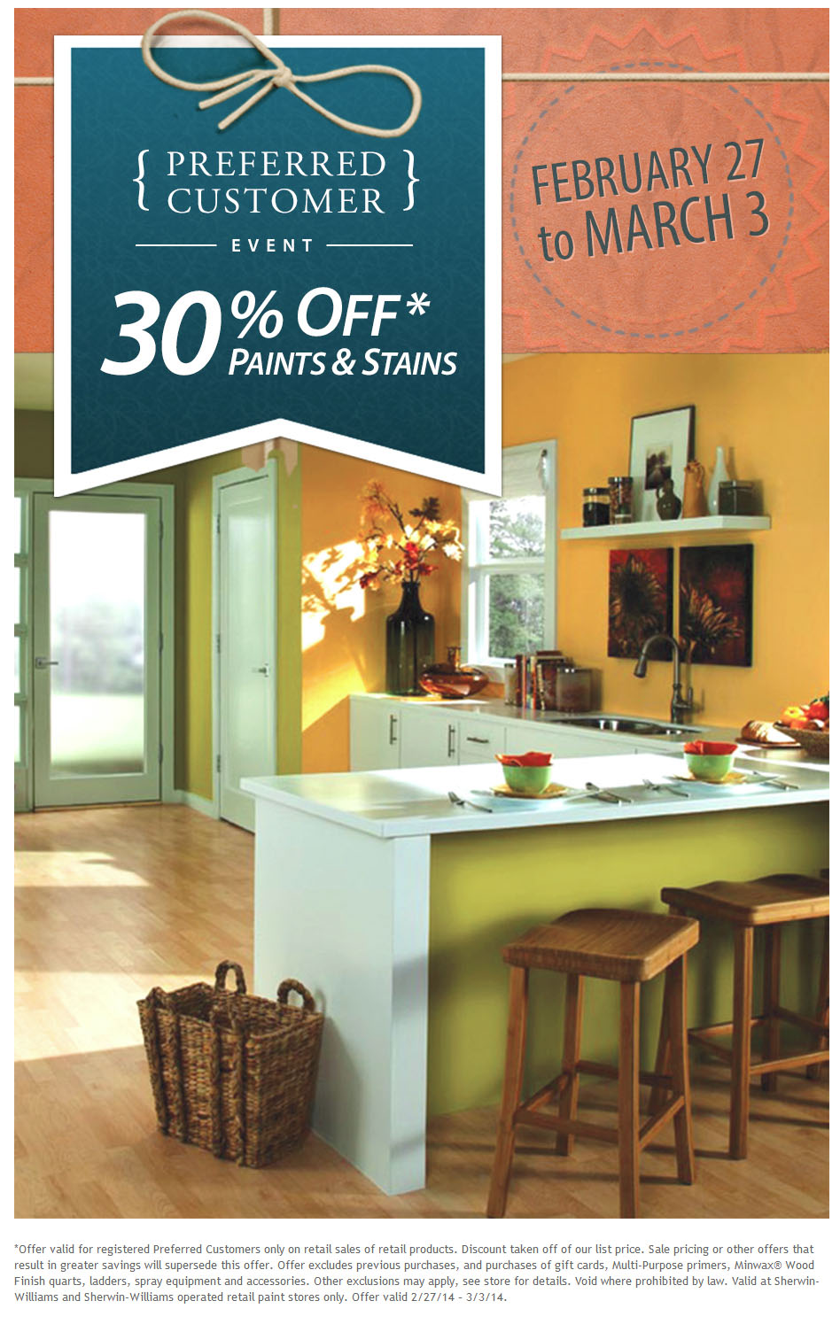 Sherwin Williams: 30% off Paints and Stains Printable Coupon
