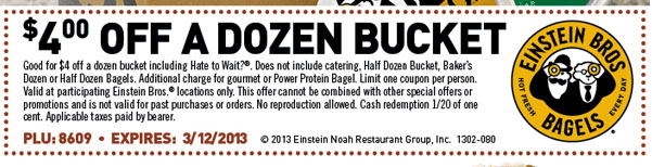 einstein bros bagels coupon