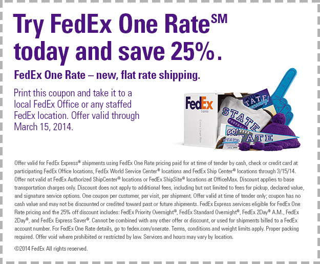 FedEx Office: 25% off Printable Coupon